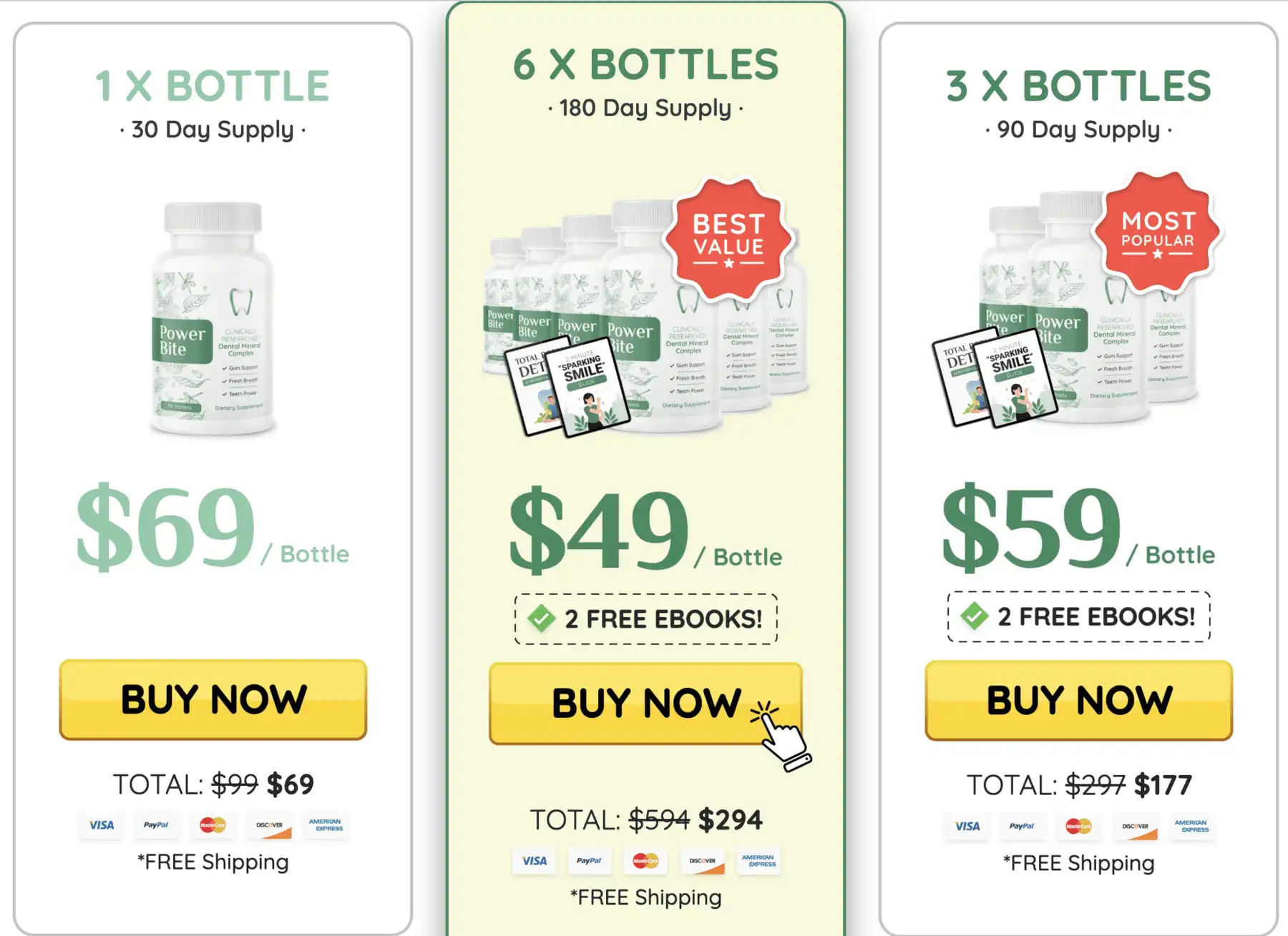 powerbite three package options
